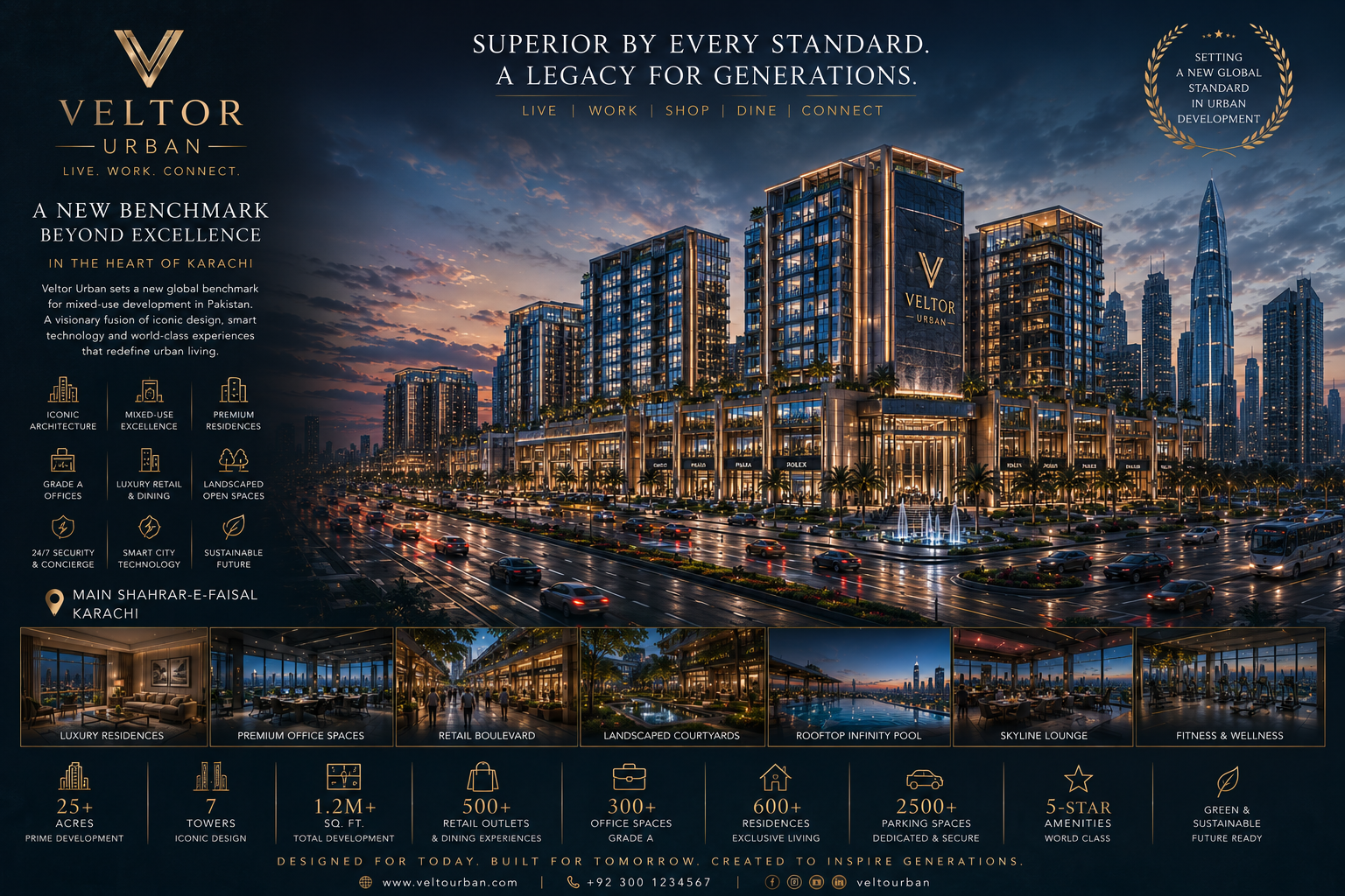 VELTOR Urban mixed-use development concept in Karachi.